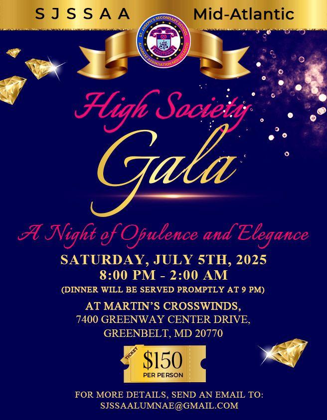 Indulge in an Evening of Glamour at the SJSSAA Mid-Atlantic High Society Gala!